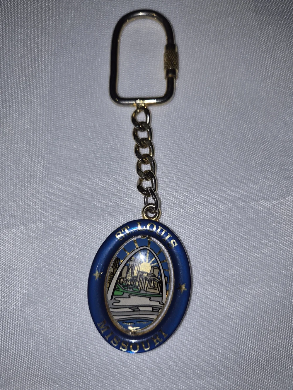 St. Louis Missouri Blue Oval Souvenir Keychain